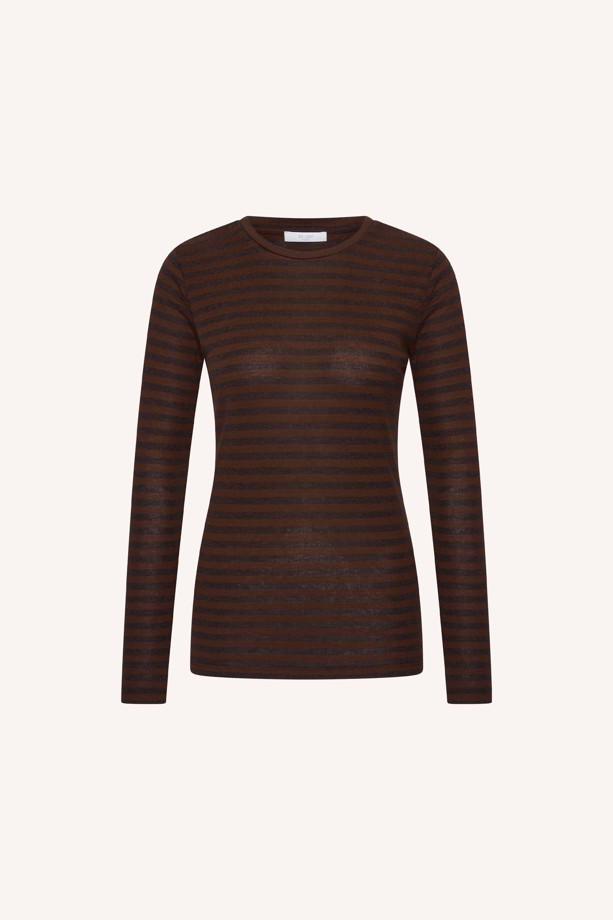 BY-BAR 26411102 BASIC LS MELANGE STRIPE TOP