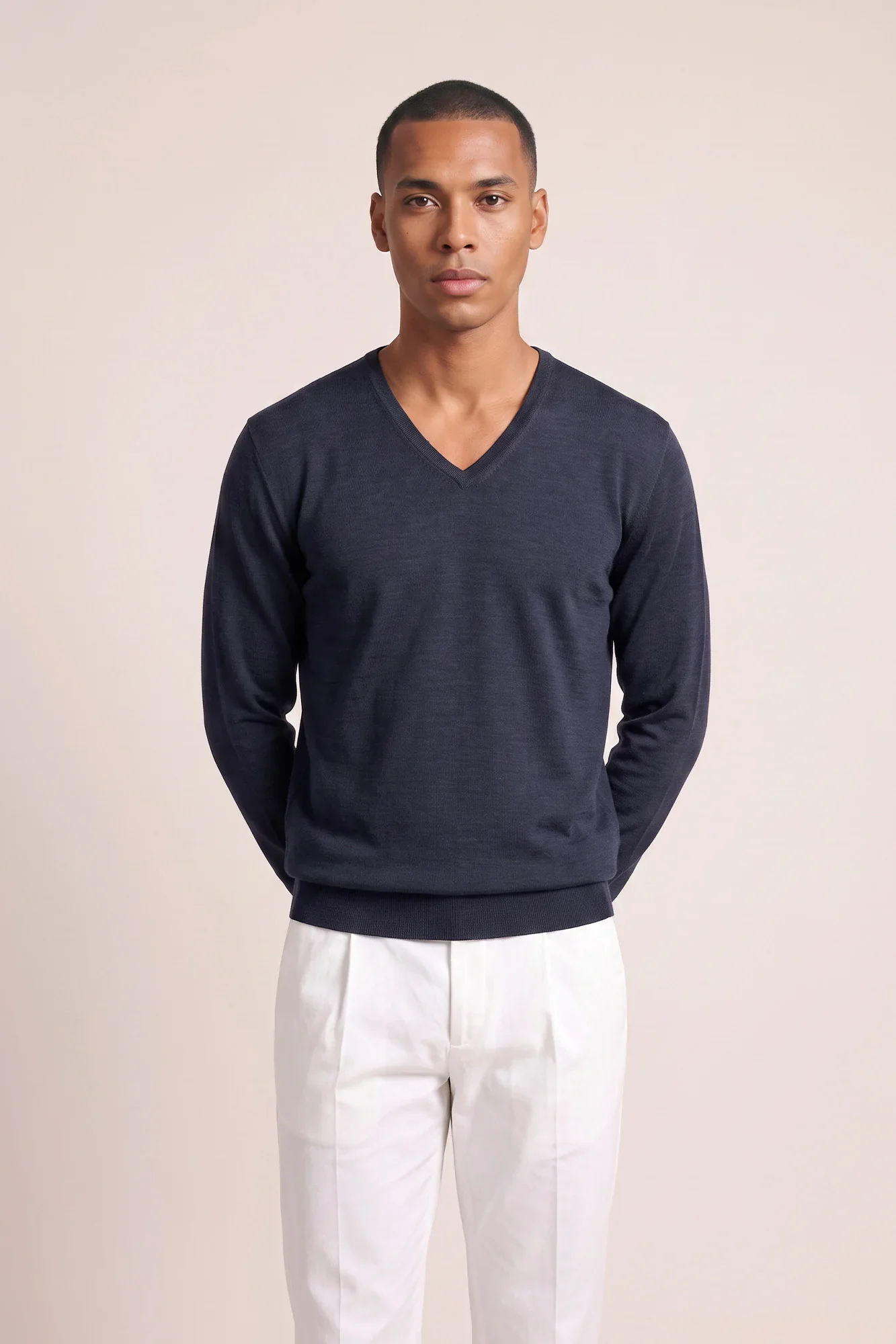 THOMAS MAINE NOS81TM100 V-neck - navy