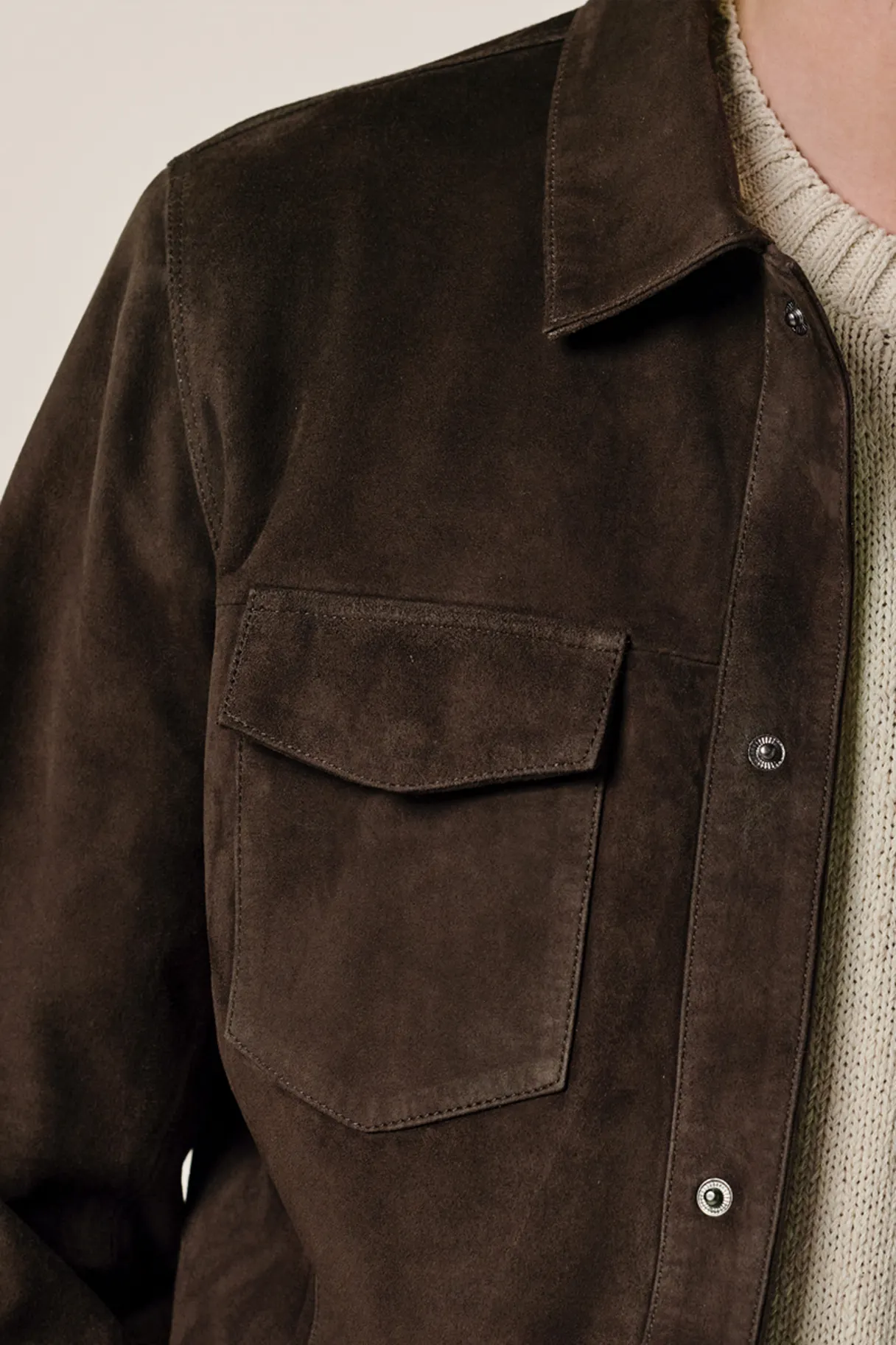 PROFUOMO PPXF30050B Donkerbruin suede overshirt