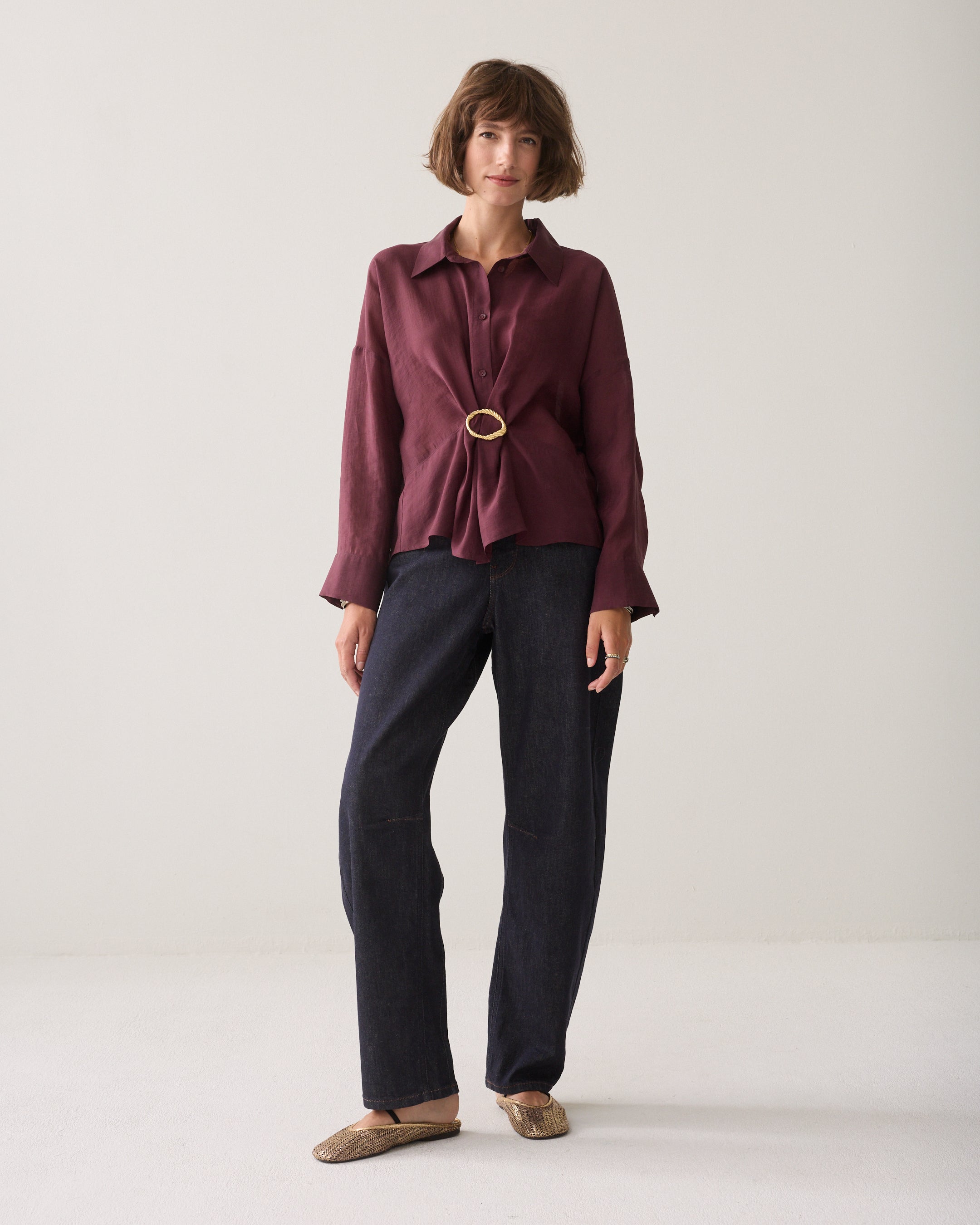 SUMMUM Wear-your-way blouse lyocell 2s3524-12492-Dark burgundy