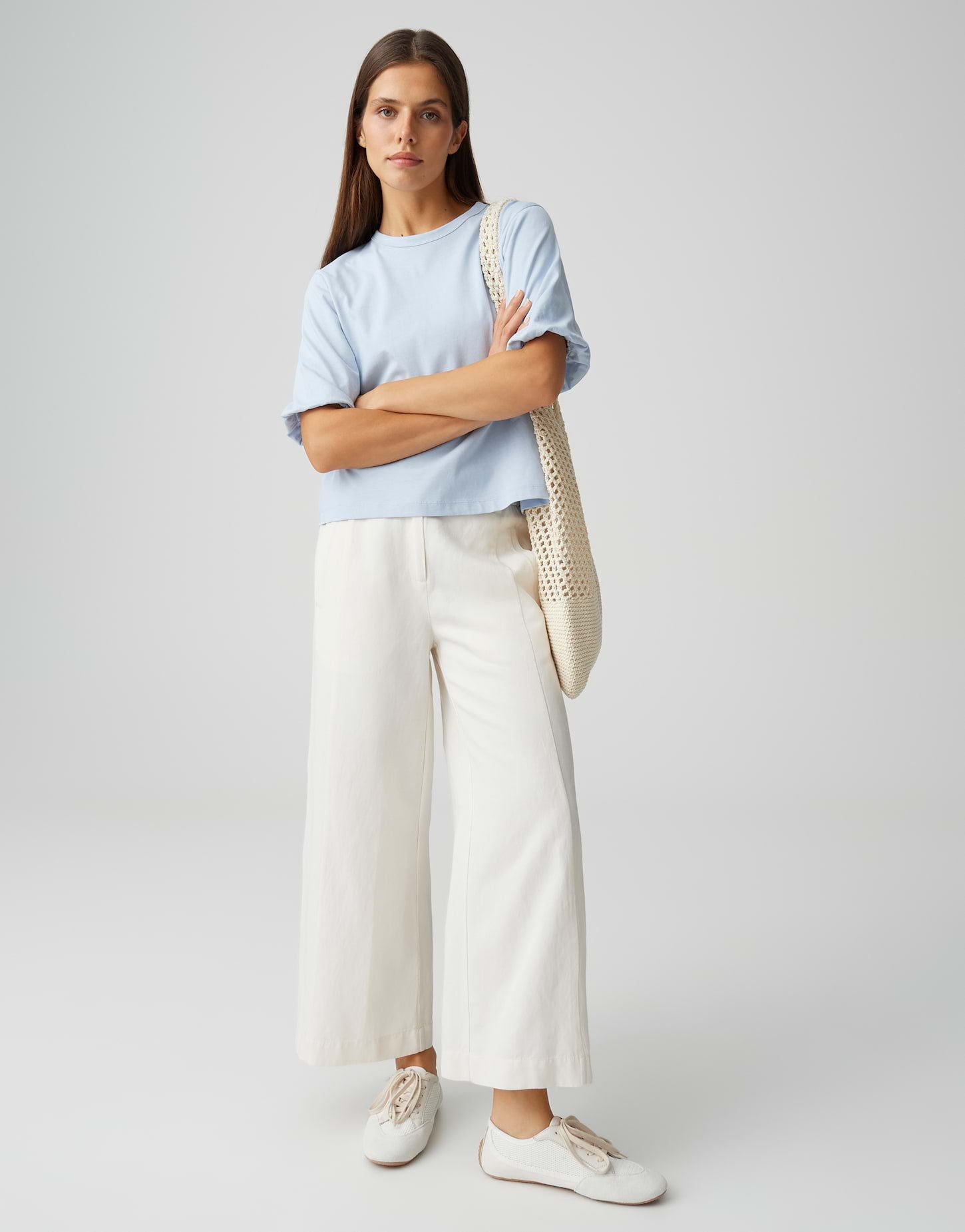 OPUS 10553314102423 Surtiny T-shirt met ballonmouw