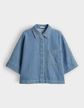 OPUS 10576014226444 Fyndra Boxy Denim Blouse