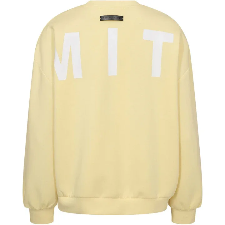 HAUTE L'AMITIE HL10413 MaxiSplit Logo Sweat-pale yellow