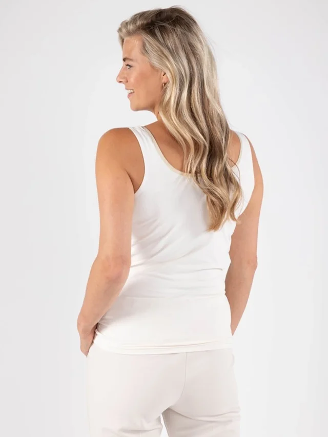 NUKUS NKS06001 Juba Singlet-Offwhite/Gold