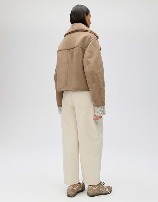 OPUS 10634513596475 Hafira Omkeerbare jas in shearling-look