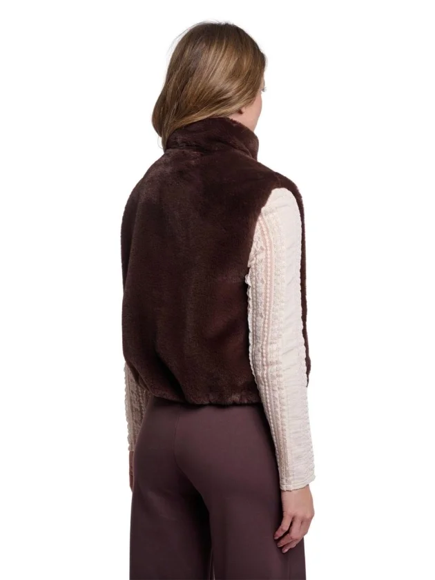 RINO & PELLE Kion.7002611 Faux fur jacket with high neck-birch