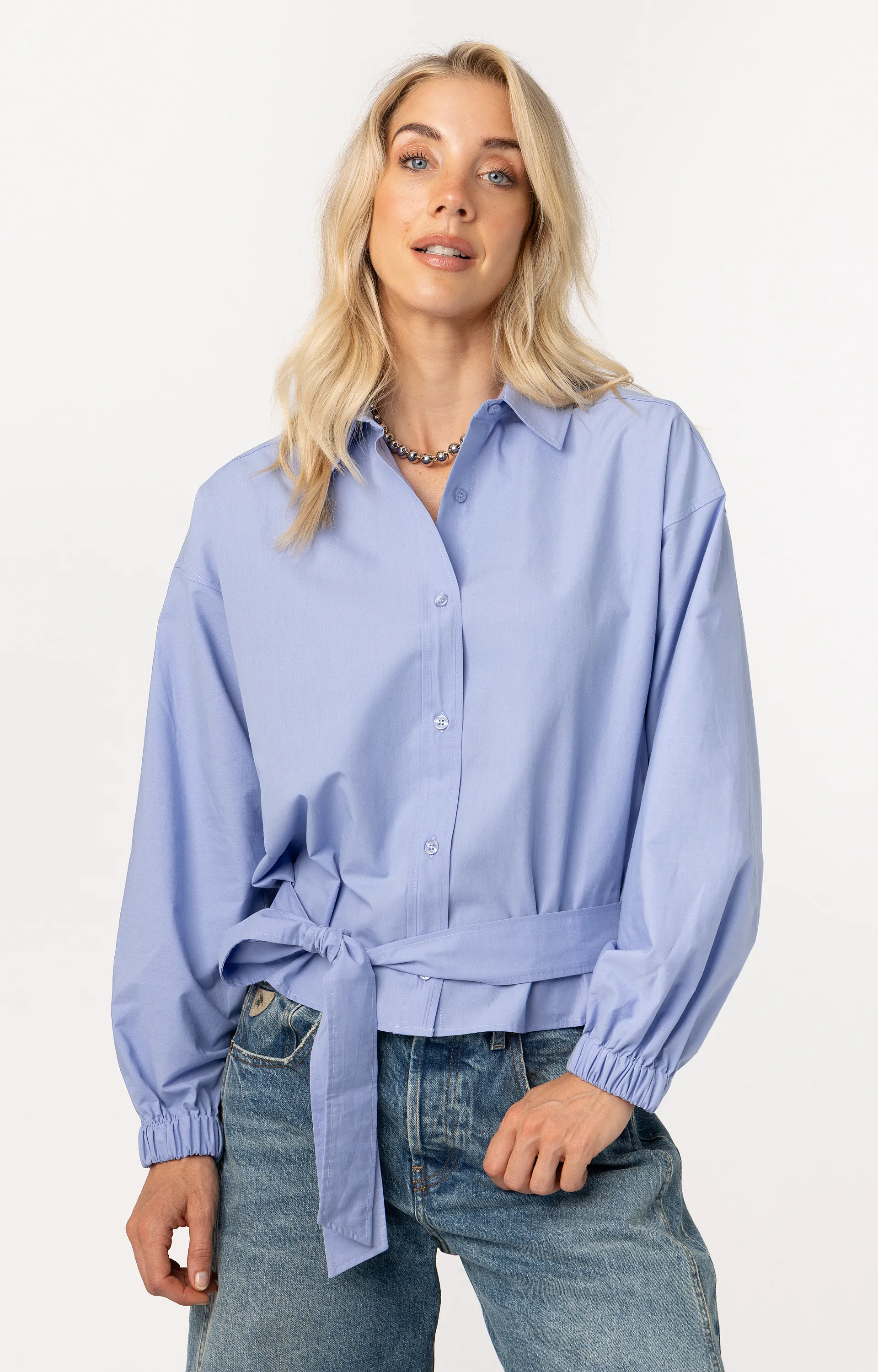 ANNA 48a05-03516H Blouse met strikcentuur