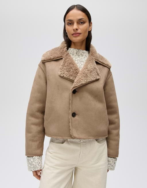OPUS 10634513596475 Hafira Omkeerbare jas in shearling-look