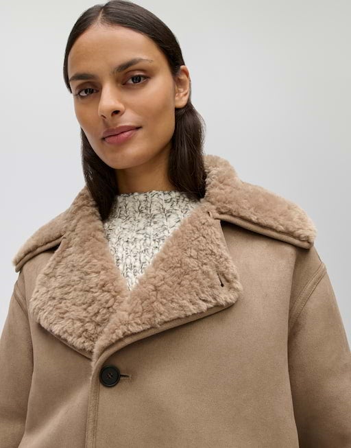 OPUS 10634513596475 Hafira Omkeerbare jas in shearling-look