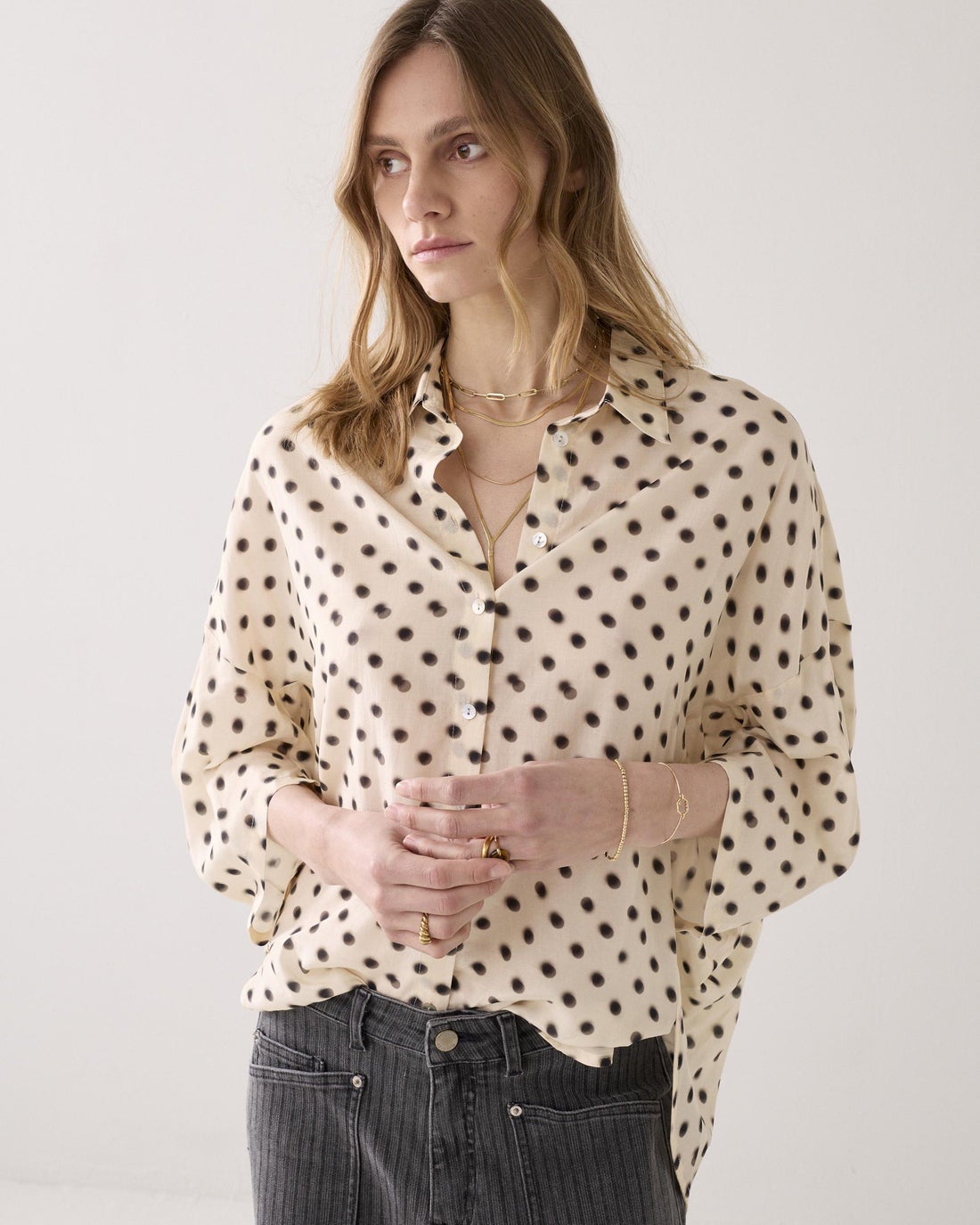 SUMMUM 2s3434-12390 Stippenblouse