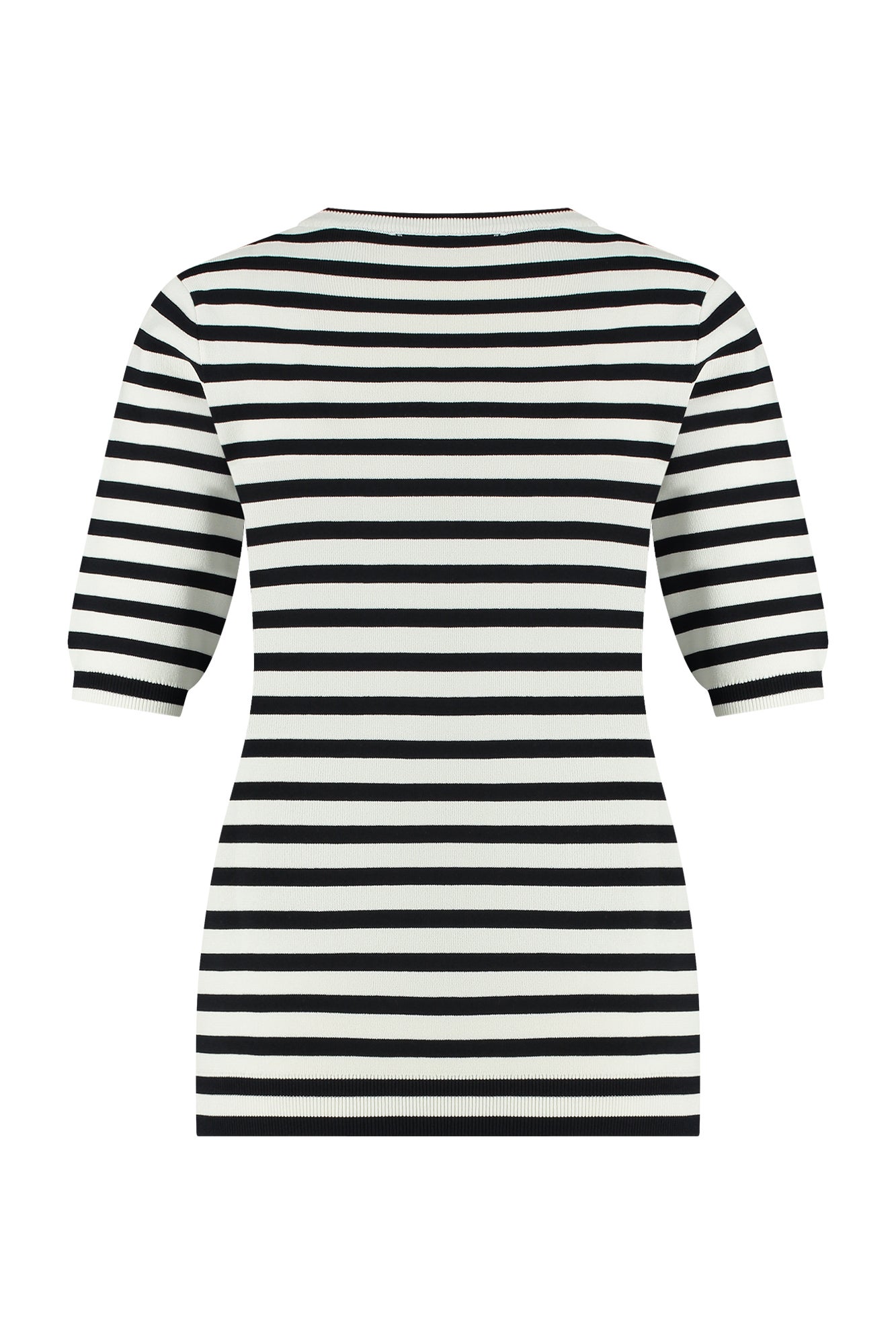 Studio Anneloes 91510 Luna stripe short slv pullover - offwhite/dark blue