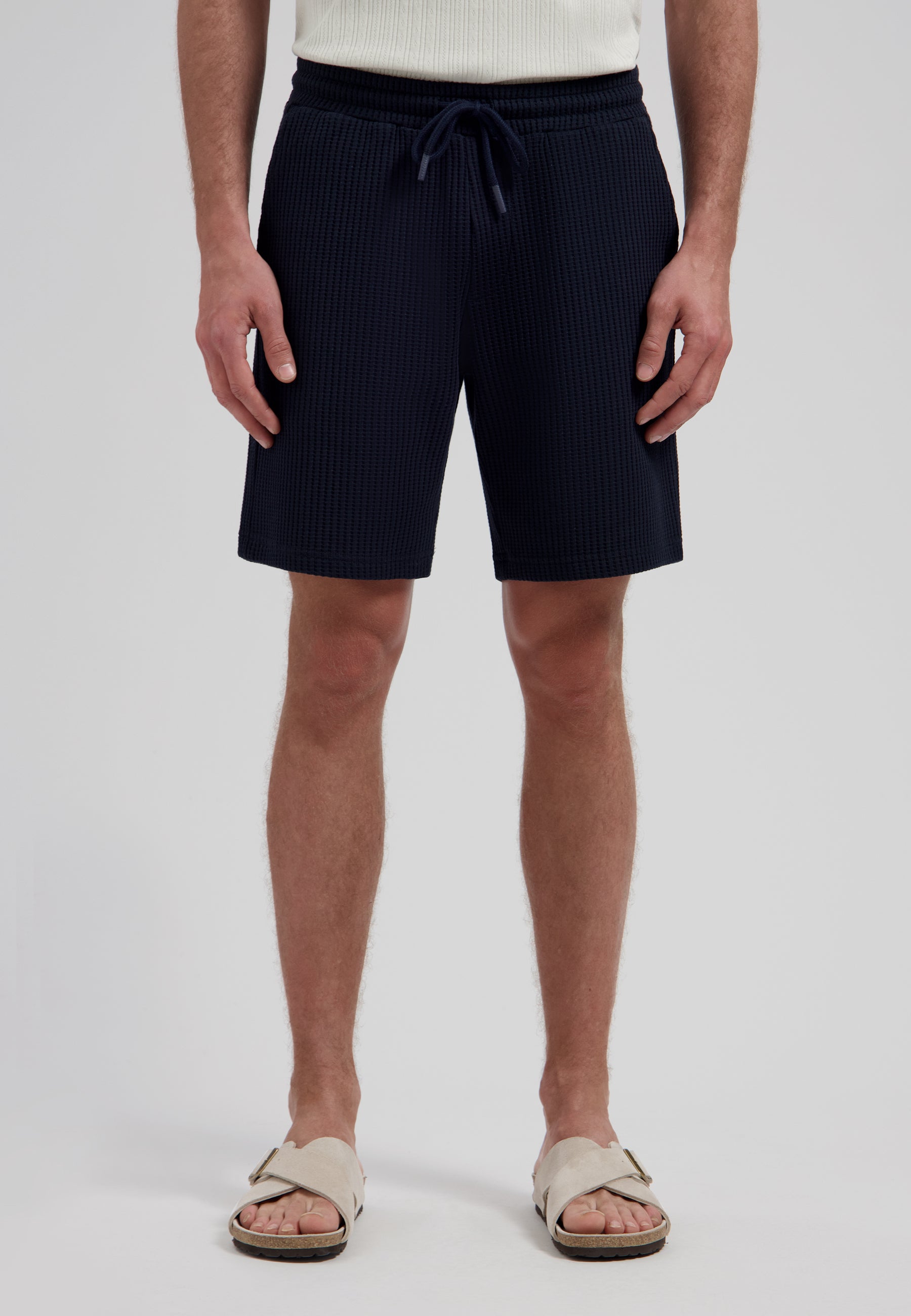 DSTREZZED 515630 Logan Waffle Sweatshort - Navy