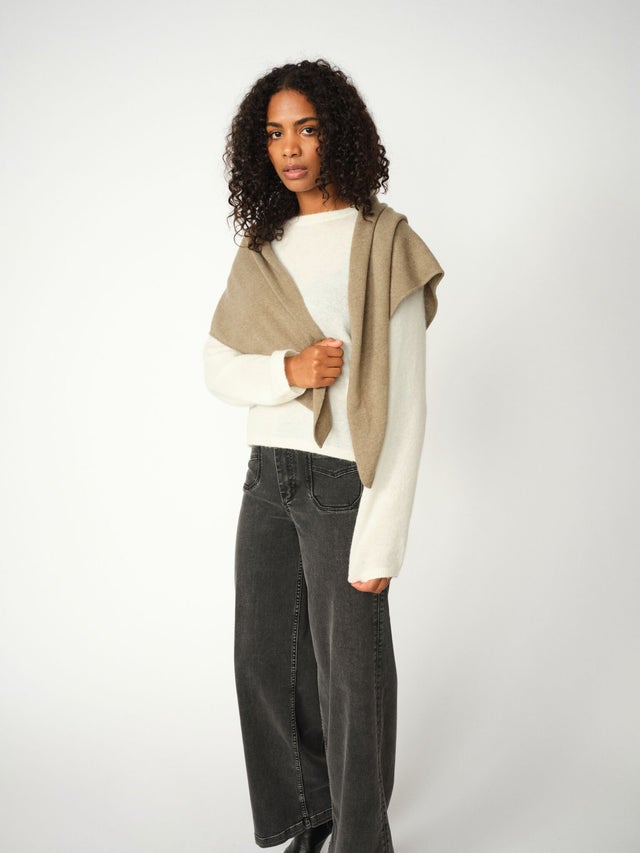 173150 MMEnata Cashmere Knit  Scarf - Brindle
