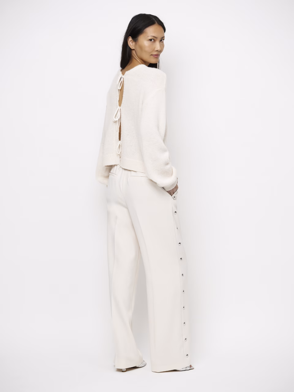 DANTE 06 262107 Vey Stud Smart Pants-Ivory