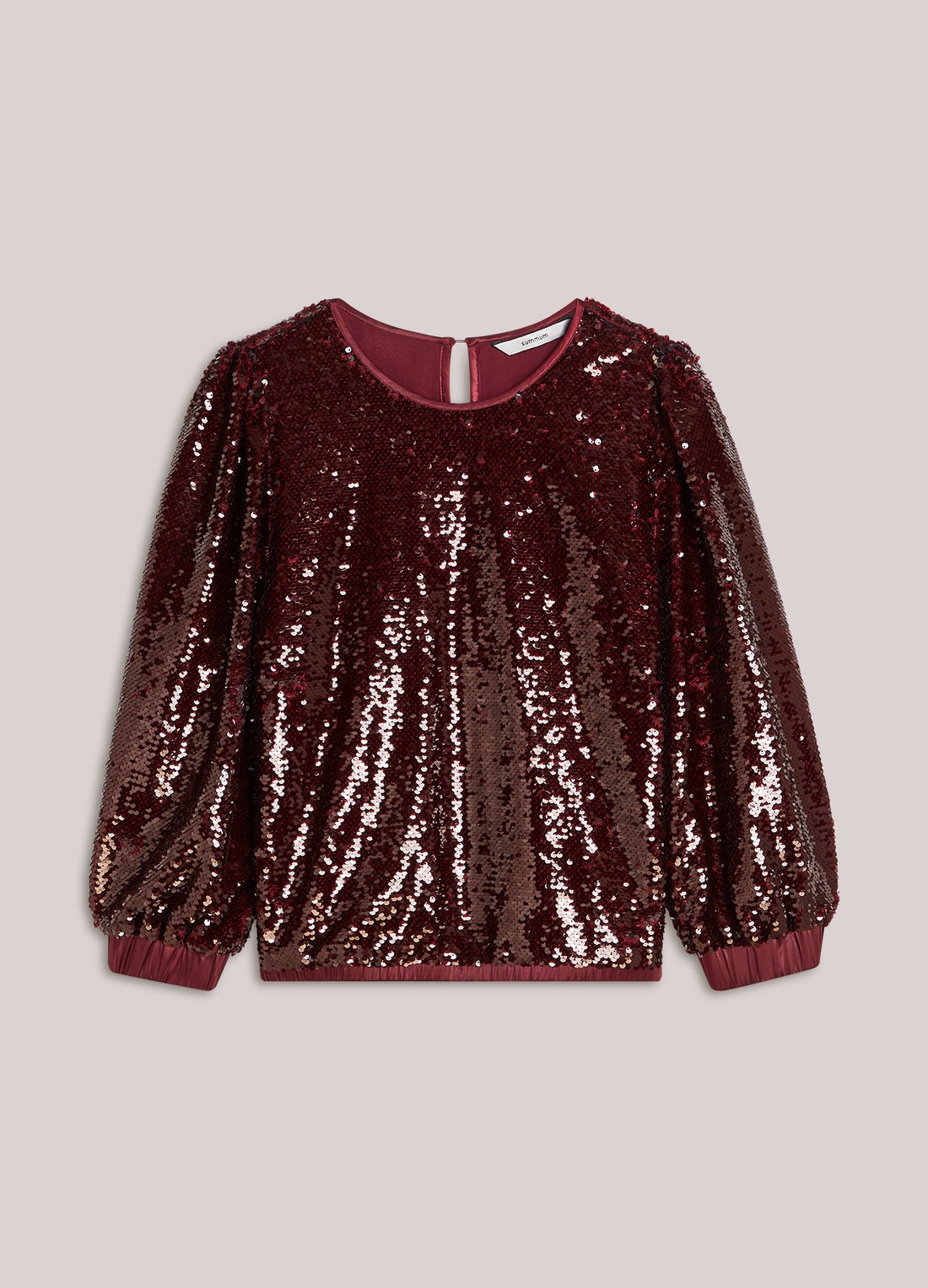 SUMMUM Top van paillettenstof 2s3363-12295 -Merlot