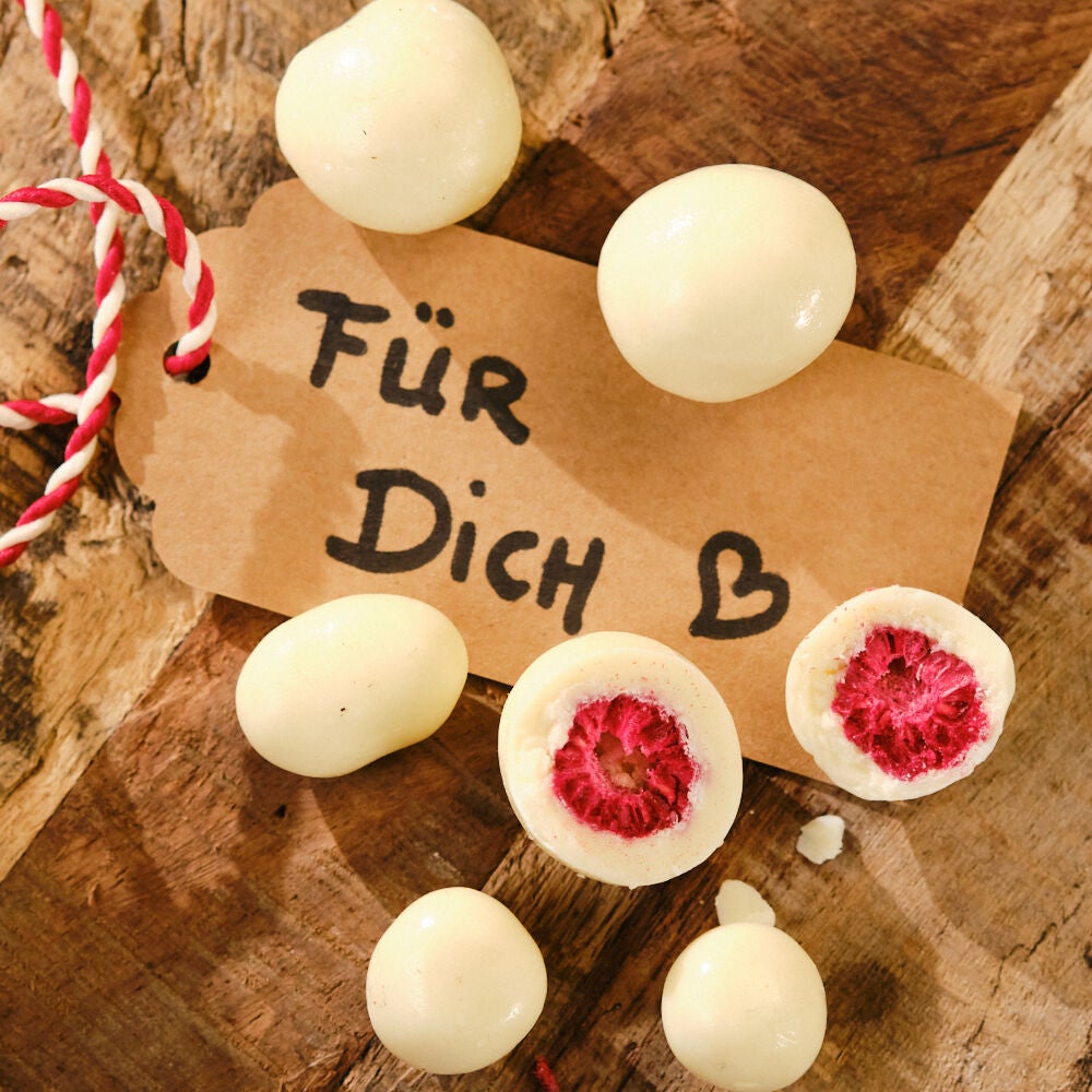 The Health Family Gefriergetrocknete Himbeeren in weißer Schokolade 900 g