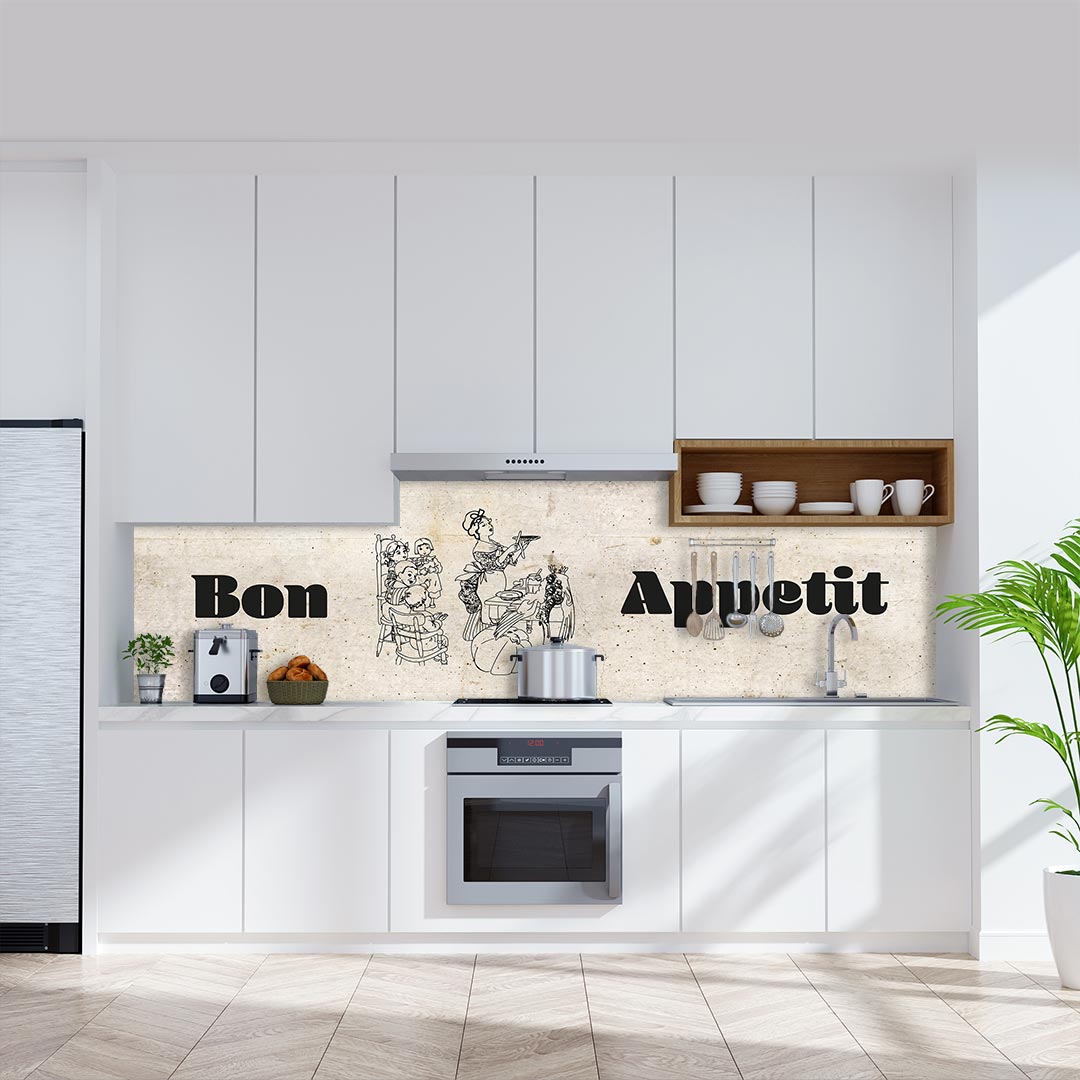 Bon Appetit auf Beton Vintage 2, fugenlose Wandpaneele aus Alu-Verbund 3mm, Küchenrückwand Bon Appetit auf Beton Vintage 2, fugenlose Wandpaneele aus Alu-Verbund 3mm, Küchenrückwand