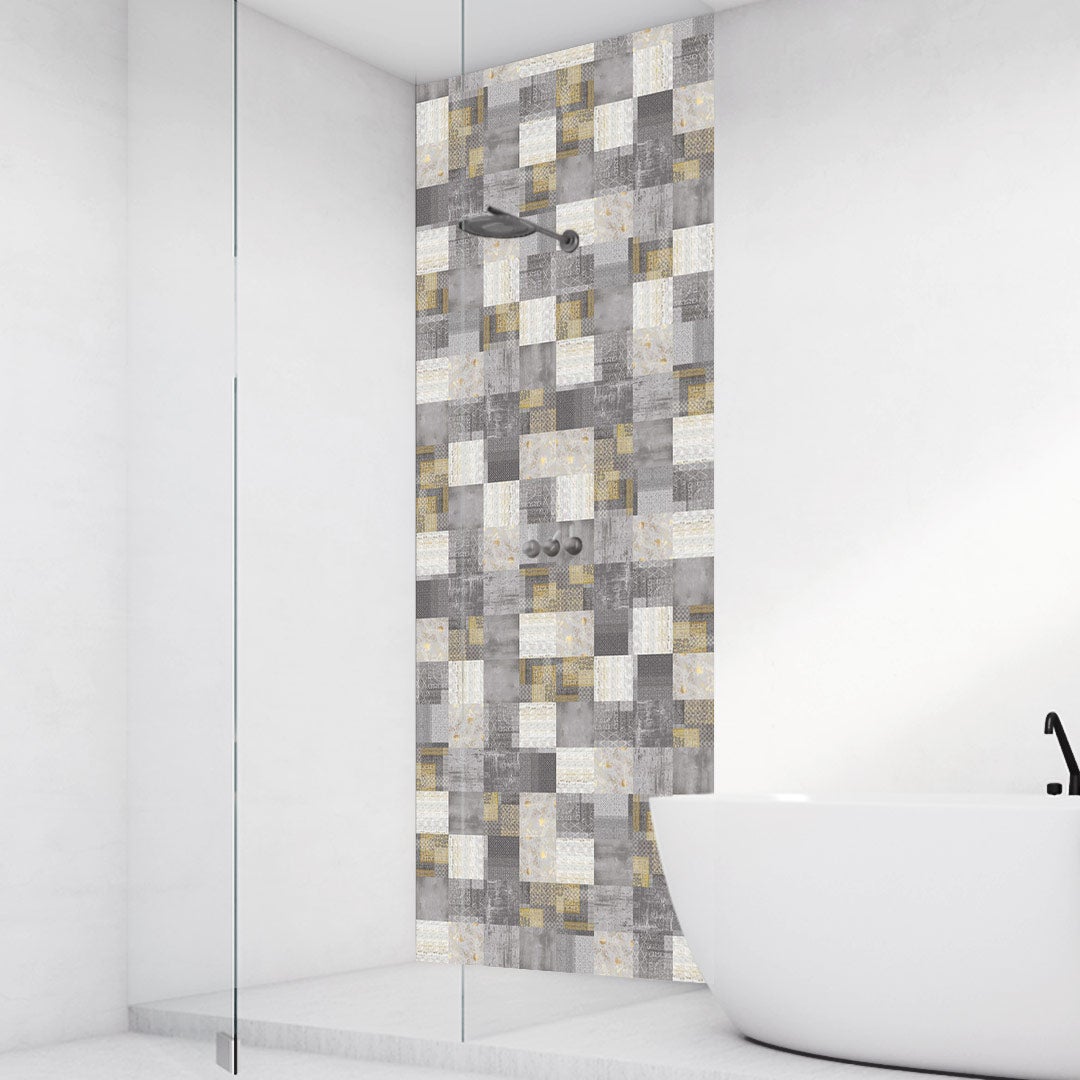 Beton Fliesenmix, fugenlose Wandpaneele aus Alu-Verbund 3mm, Duschrückwand Beton Fliesenmix, fugenlose Wandpaneele aus Alu-Verbund 3mm, Duschrückwand