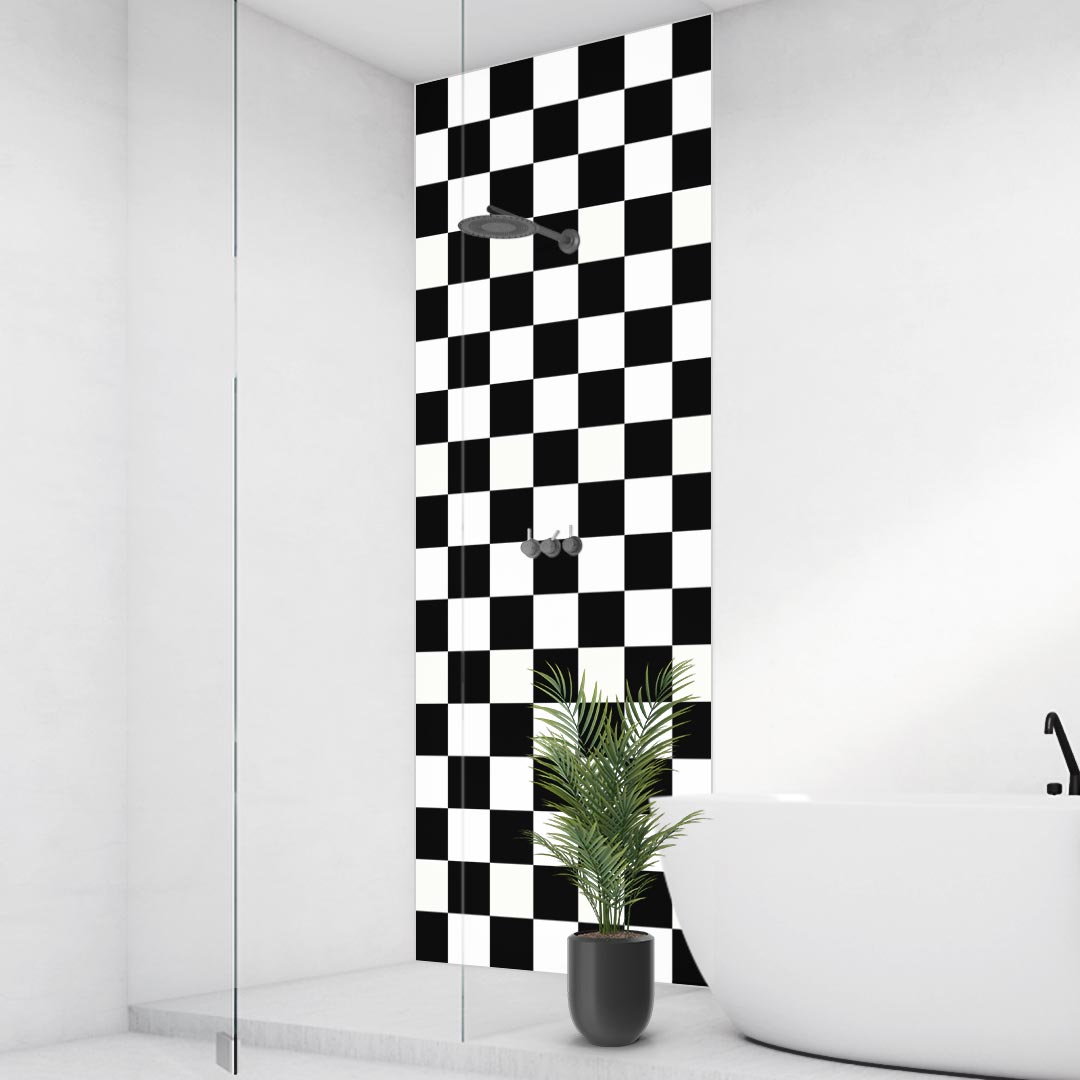 Checkered, fugenlose Wandpaneele aus Alu-Verbund 3mm, Duschrückwand Checkered, fugenlose Wandpaneele aus Alu-Verbund 3mm, Duschrückwand
