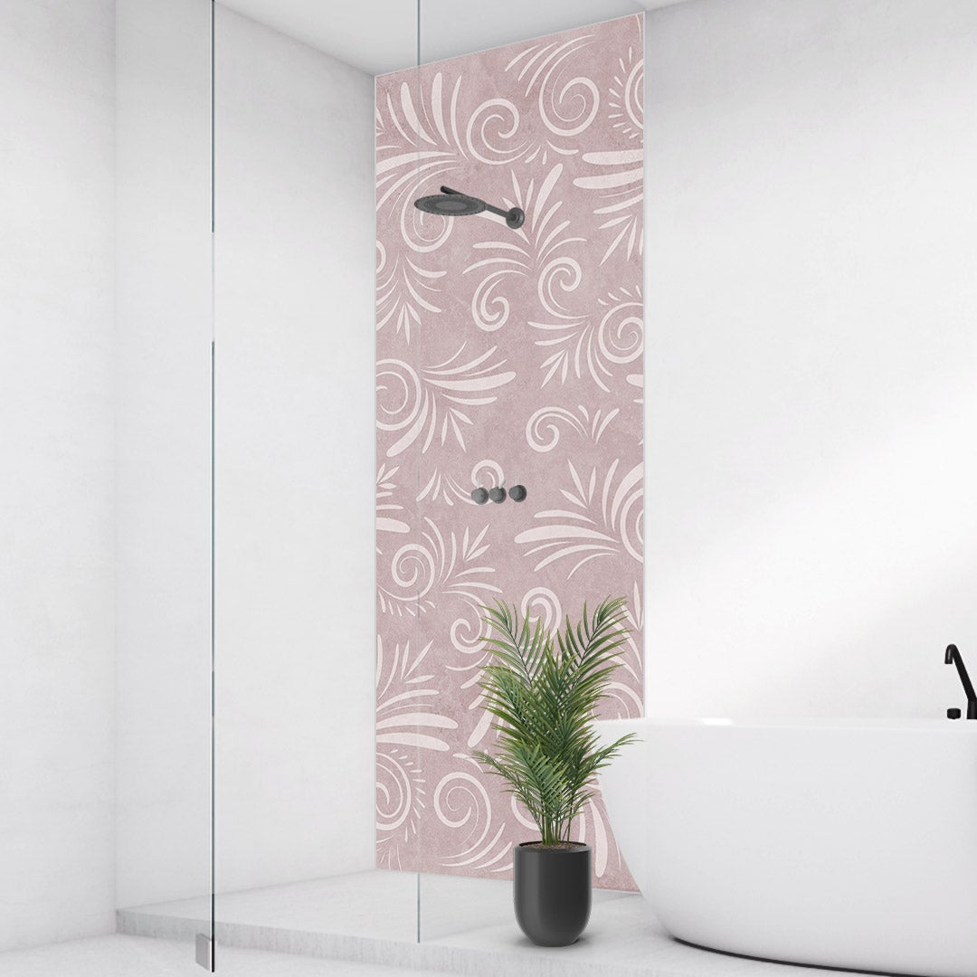 Kalkstein Floral Rosa, fugenlose Wandpaneele aus Alu-Verbund 3mm, Duschrückwand Kalkstein Floral Rosa, fugenlose Wandpaneele aus Alu-Verbund 3mm, Duschrückwand