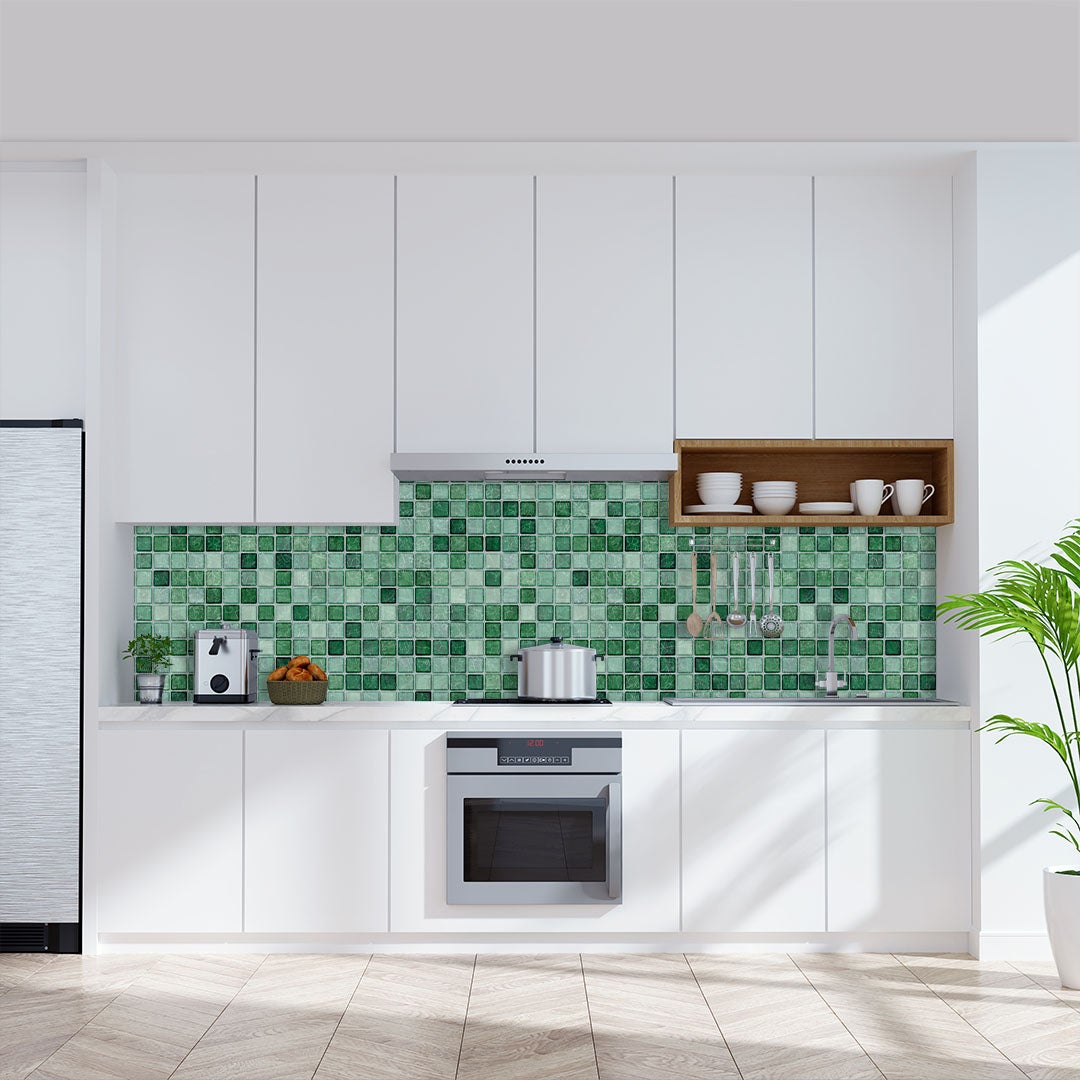 Mosaik Aqua Grün, fugenlose Wandpaneele aus Alu-Verbund 3mm, Küchenrückwand Mosaik Aqua Grün, fugenlose Wandpaneele aus Alu-Verbund 3mm, Küchenrückwand