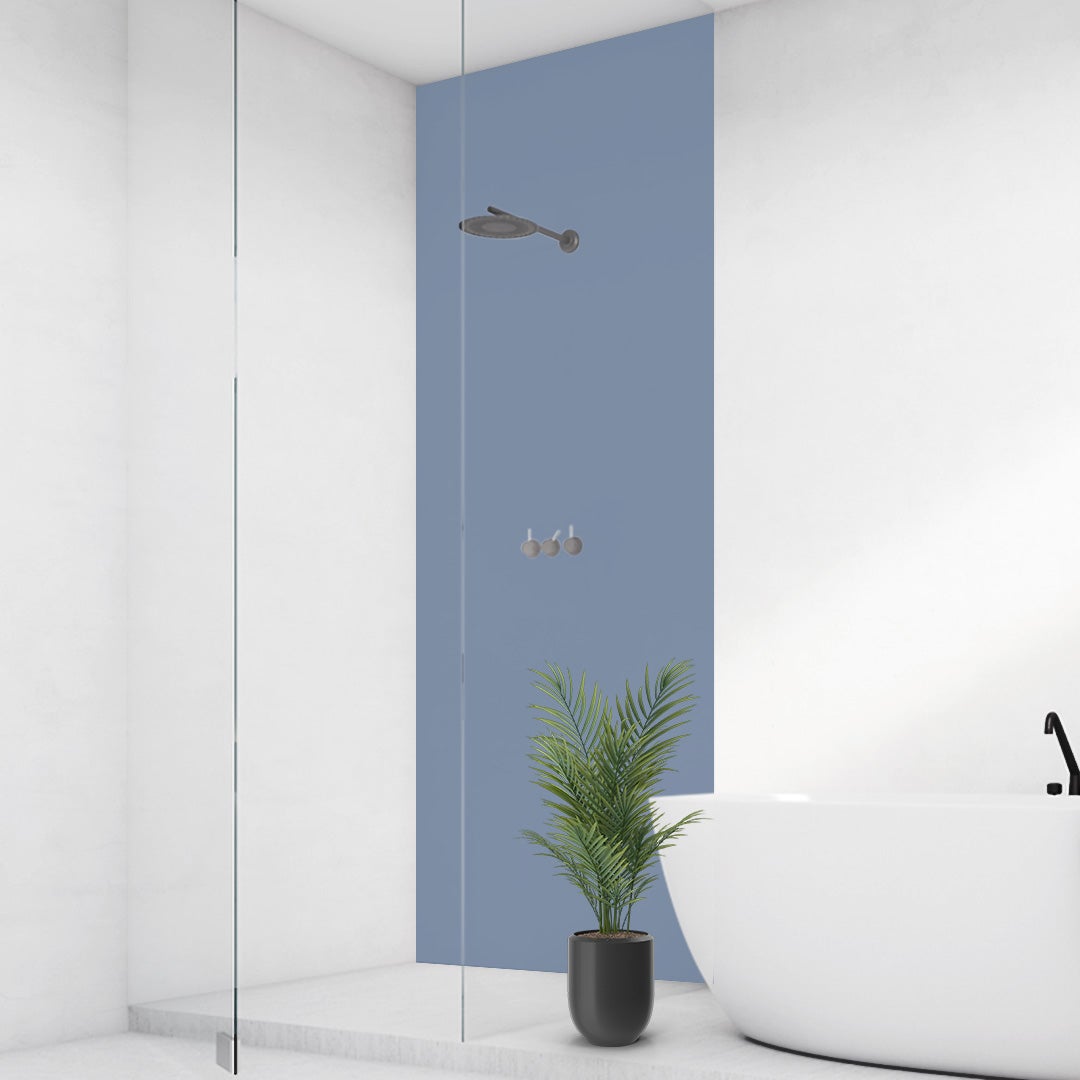 Taubenblau, fugenlose Wandpaneele aus Alu-Verbund 3mm, Duschrückwand Taubenblau, fugenlose Wandpaneele aus Alu-Verbund 3mm, Duschrückwand