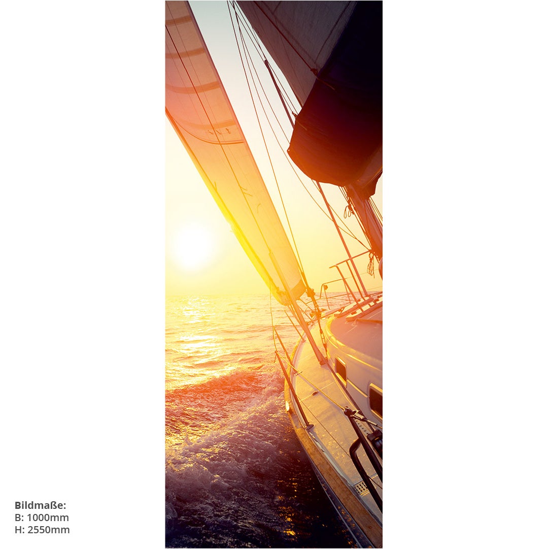 Segelboot, fugenlose Wandpaneele aus Alu-Verbund 3mm, Duschrückwand 