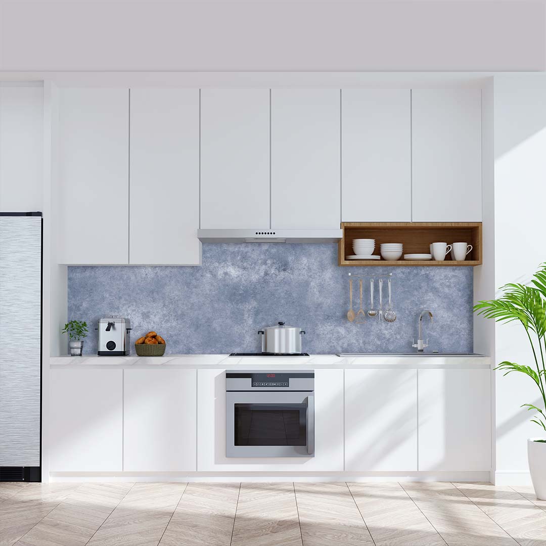 Beton Blau, fugenlose Wandpaneele aus Alu-Verbund 3mm, Küchenrückwand Beton Blau, fugenlose Wandpaneele aus Alu-Verbund 3mm, Küchenrückwand