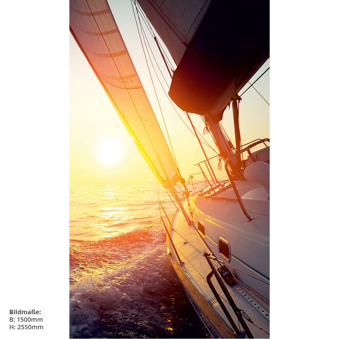 Segelboot, fugenlose Wandpaneele aus Alu-Verbund 3mm, Duschrückwand 
