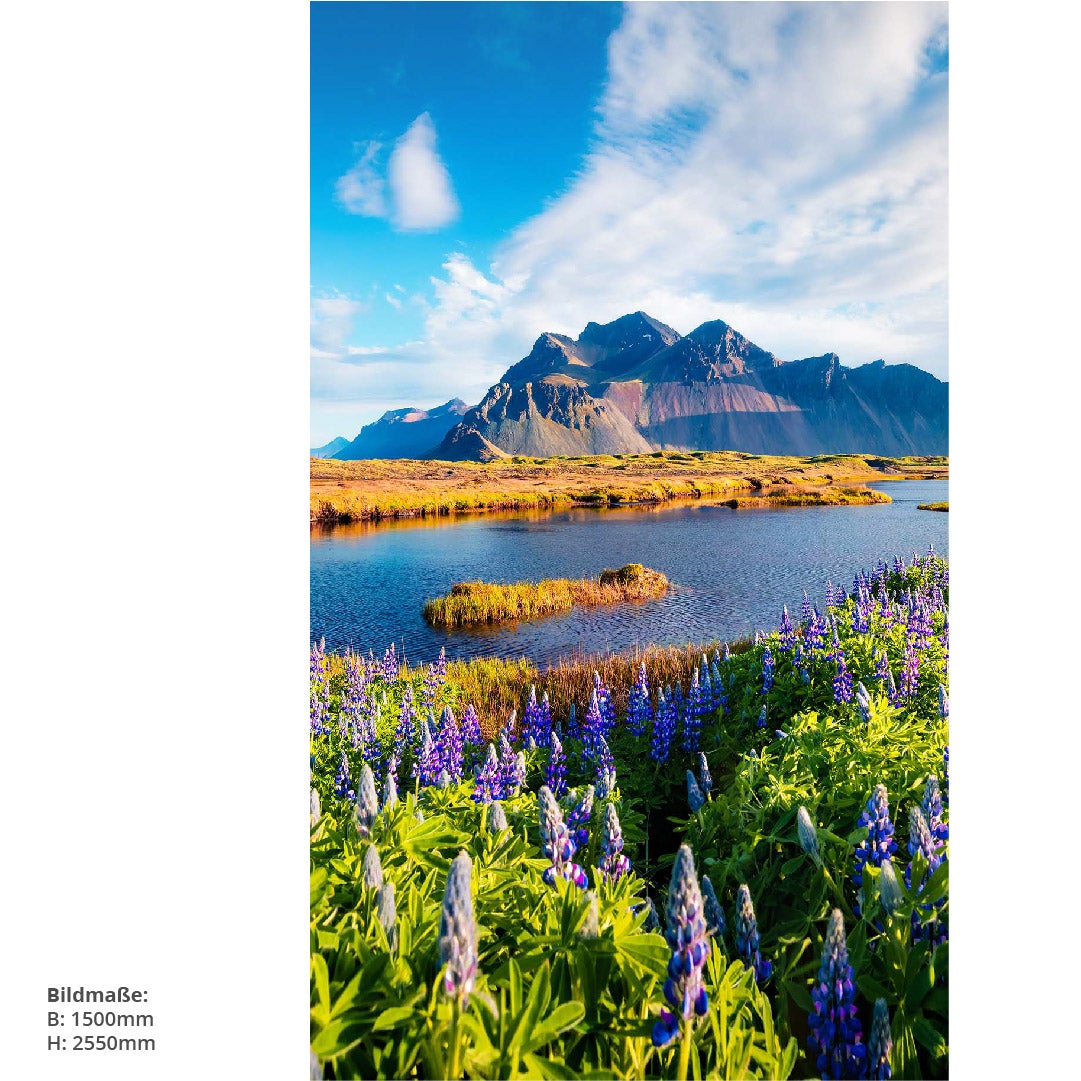 Stokksnes-Kap Island, fugenlose Wandpaneele aus Alu-Verbund 3mm, Duschrückwand