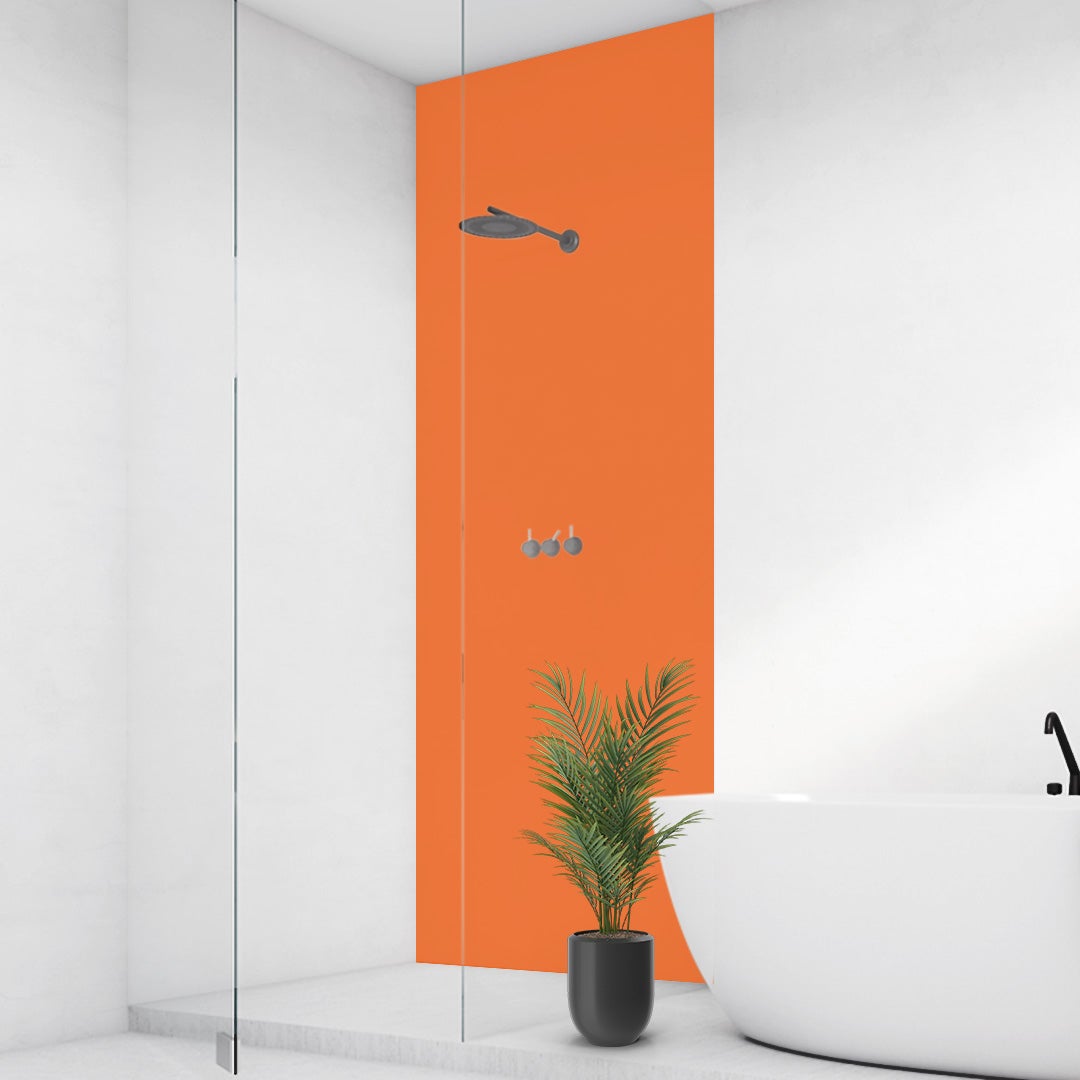 Pastellorange, fugenlose Wandpaneele aus Alu-Verbund 3mm, Duschrückwand Pastellorange, fugenlose Wandpaneele aus Alu-Verbund 3mm, Duschrückwand