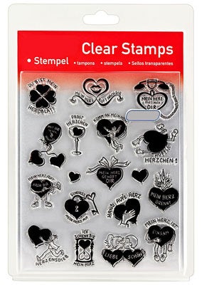 46843 - Clear Stamp Set - Mit Herz - 46843 - Clear Stamp Set - Mit Herz -