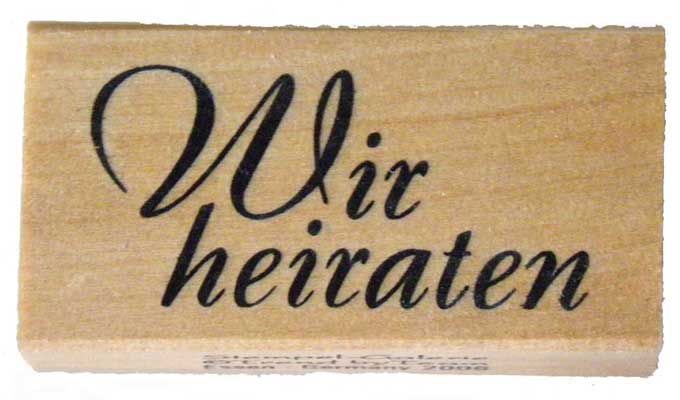 20914 - Schrift-Stempel - 30x60 mm - Wir heiraten - 20914 - Schrift-Stempel - 30x60 mm - Wir heiraten -