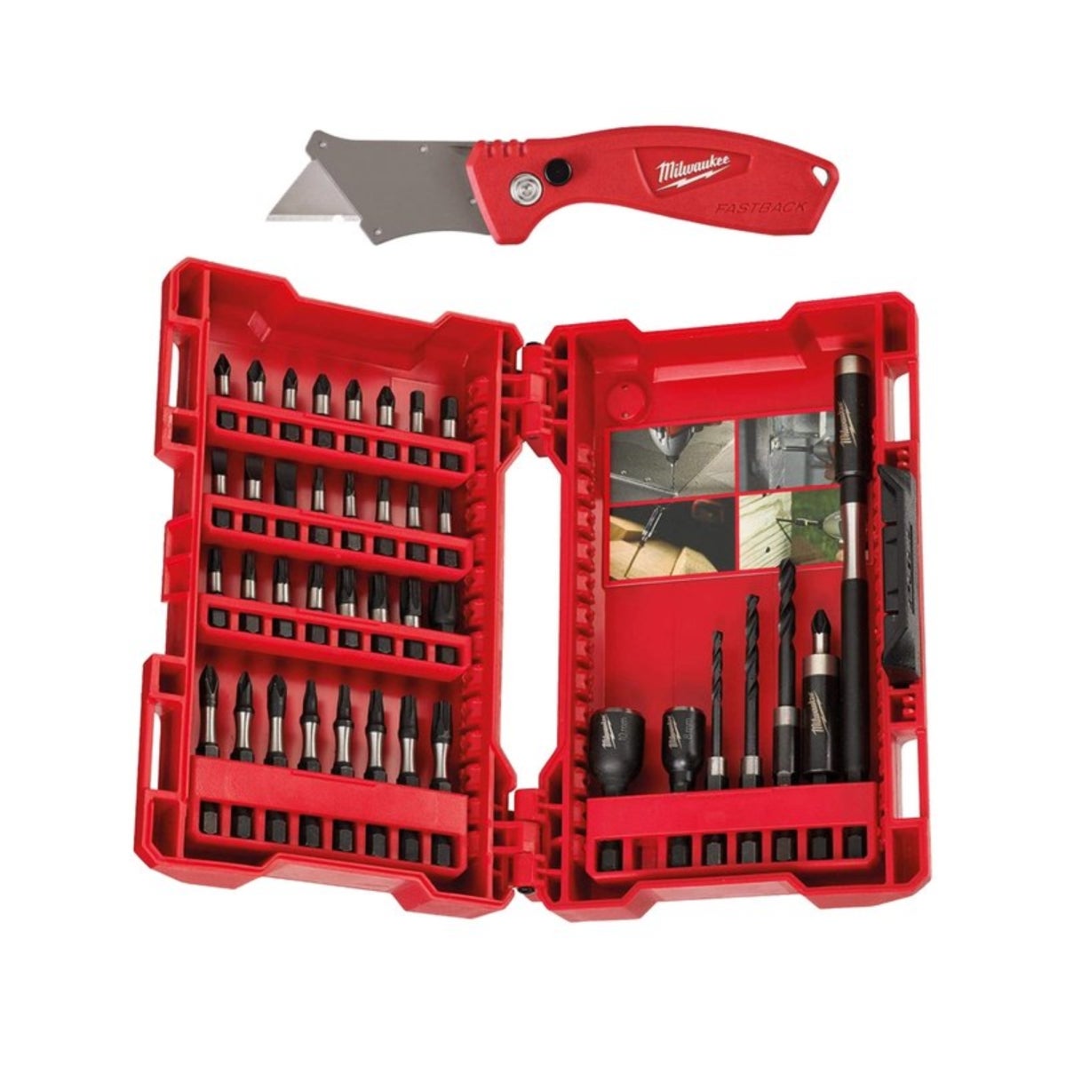 Milwaukee-Bit-Set-Shockwave-40-teilig-mit-Fastback-Messer-4932459763