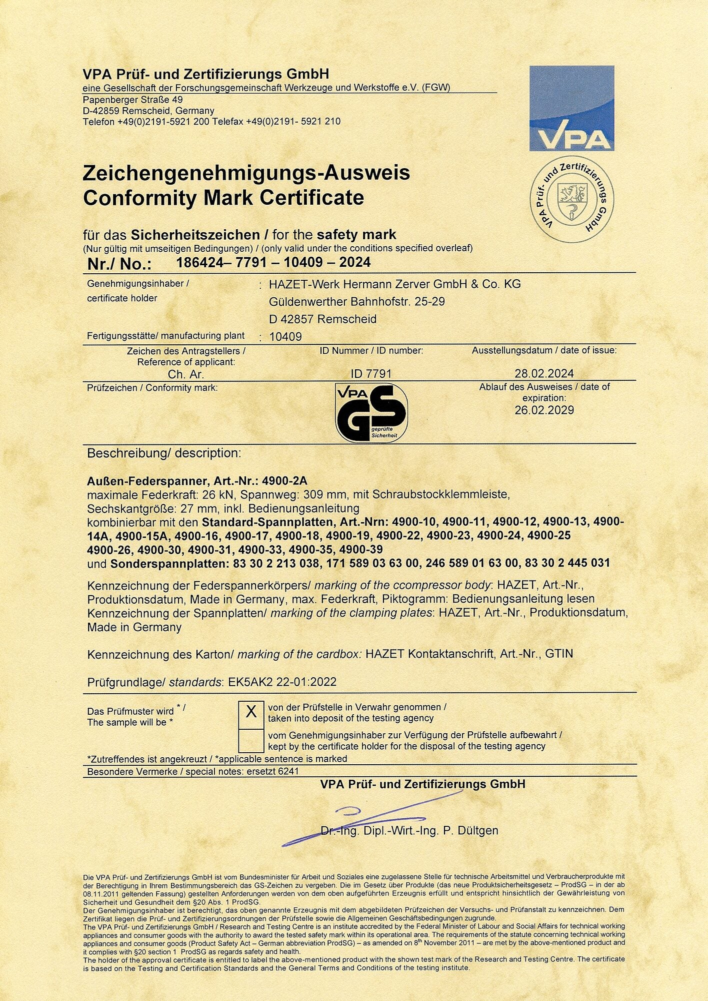 4900-2a_detail_zertifikat_zeichengenehmigung_vpa_gs