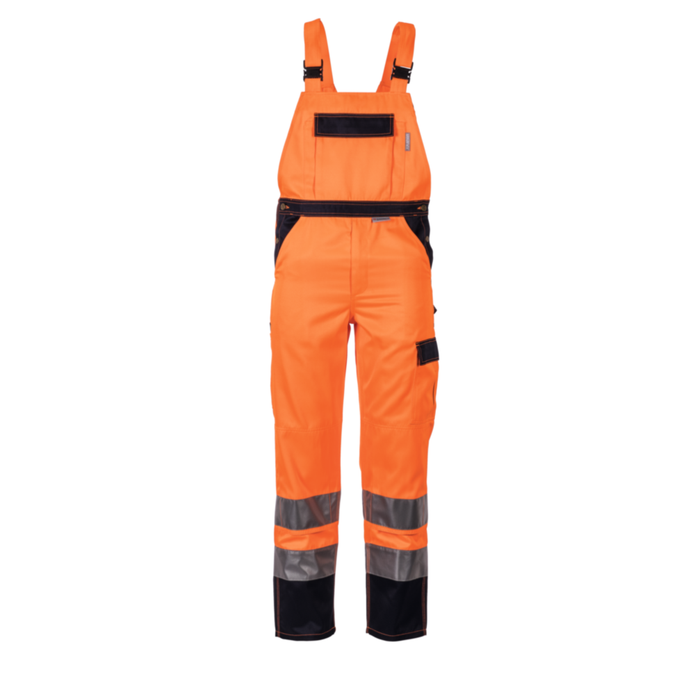 Planam Warnschutz Latzhose orange/marine Gr. 58, 2026058
