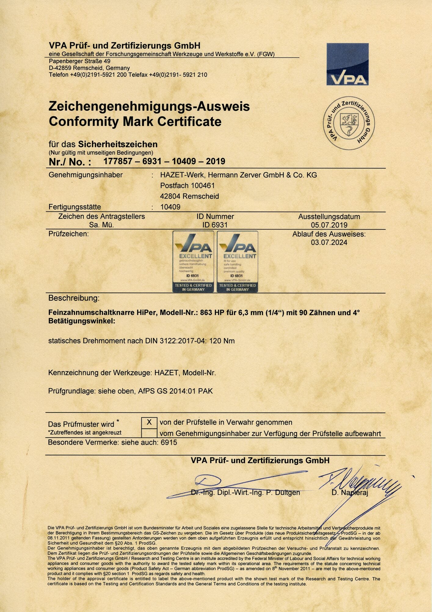 863hp_detail_zertifikat_zeichengenehmigung_vpa_statisches_drehmoment