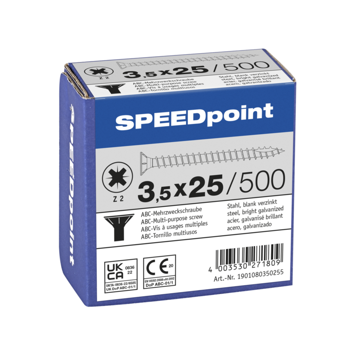1901080350255-4003530271809-1-SPEEDPOINT-UNIVERSALSCHRAUBE-STAHL-KREUZSCHLITZ-Z-SENKKOPF-VOLLGEWINDE