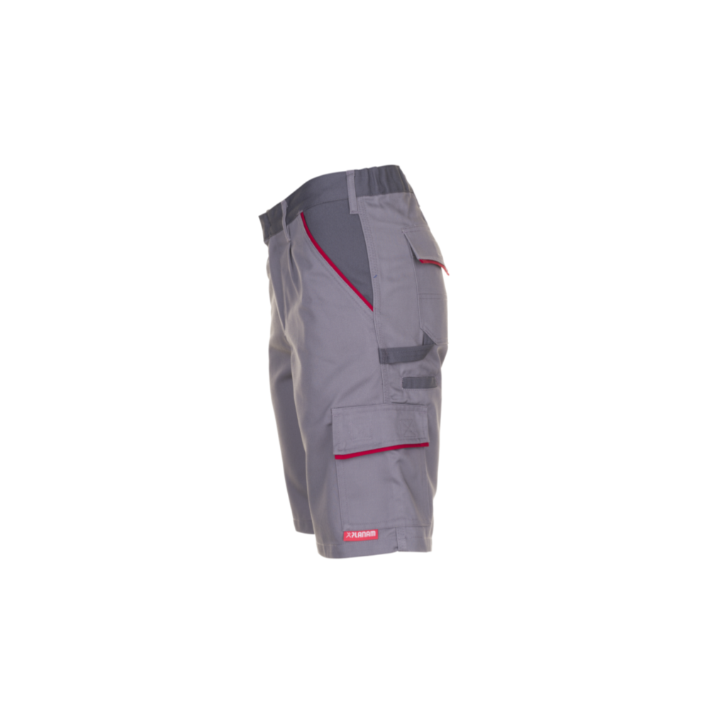 Planam Highline Shorts zink/schiefer/rot Gr. M, 2371048 – Bild 6