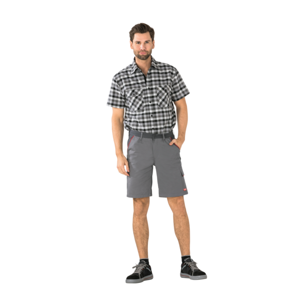 Planam Highline Shorts zink/schiefer/rot Gr. M, 2371048 – Bild 4