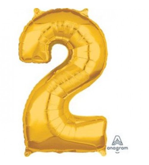 Zahlen Ballon Nr 2 Gold Gross