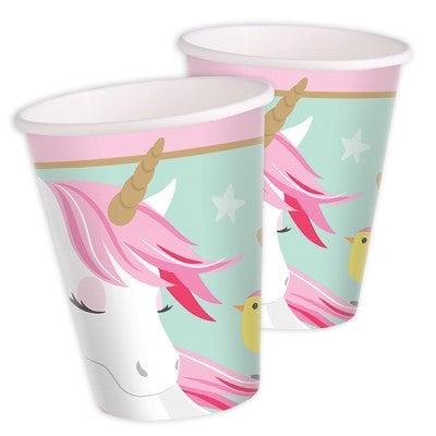 Einhorn Rosa Pappbecher 8 Stück