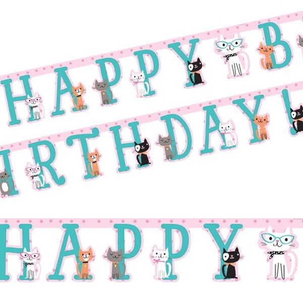 Katzen Party Banner 2.1m