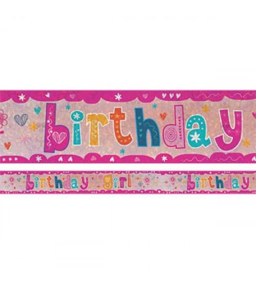 Paw Patrol Pink Holographischer Banner