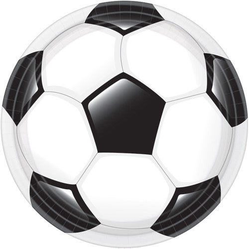 Fussball Weiss Teller klein 8 Stück