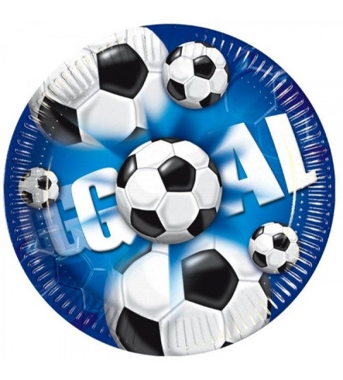 Fussball Blau Pappteller 10 Stück