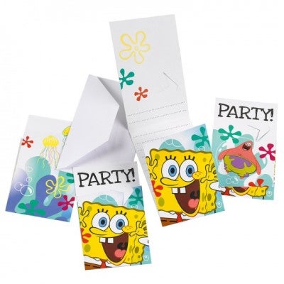 Spongebob Einladungskarten 6 Stück Spongebob Einladungskarten 6 Stück