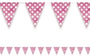 Wimpel Banner Pink mit Punkte