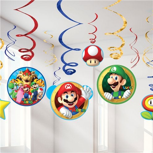 Super Mario Hängedeko 12 Stück