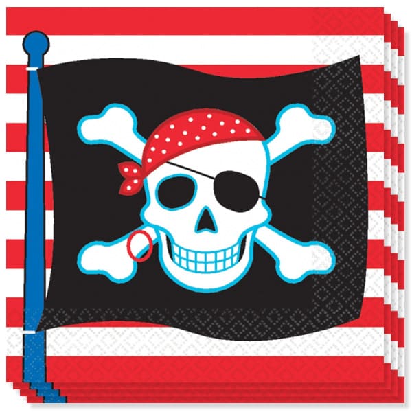 Piraten Servietten Totenkopf 16 Stück